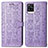 Leather Case Stands Fashionable Pattern Flip Cover Holder S03D for Vivo V20 Purple