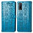 Leather Case Stands Fashionable Pattern Flip Cover Holder S03D for Vivo Y20 Blue