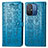 Leather Case Stands Fashionable Pattern Flip Cover Holder S03D for Xiaomi Poco C55 Blue