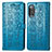 Leather Case Stands Fashionable Pattern Flip Cover Holder S03D for Xiaomi Poco F3 GT 5G Blue