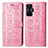 Leather Case Stands Fashionable Pattern Flip Cover Holder S03D for Xiaomi Poco F4 GT 5G Pink