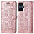 Leather Case Stands Fashionable Pattern Flip Cover Holder S03D for Xiaomi Poco F4 GT 5G Rose Gold