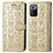 Leather Case Stands Fashionable Pattern Flip Cover Holder S03D for Xiaomi Poco X3 GT 5G Gold