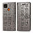 Leather Case Stands Fashionable Pattern Flip Cover Holder S03D for Xiaomi Redmi 10A 4G Gray