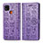Leather Case Stands Fashionable Pattern Flip Cover Holder S03D for Xiaomi Redmi 10A 4G Purple