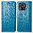 Leather Case Stands Fashionable Pattern Flip Cover Holder S03D for Xiaomi Redmi 10C 4G Blue