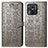 Leather Case Stands Fashionable Pattern Flip Cover Holder S03D for Xiaomi Redmi 10C 4G Gray