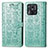 Leather Case Stands Fashionable Pattern Flip Cover Holder S03D for Xiaomi Redmi 10C 4G Green