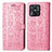 Leather Case Stands Fashionable Pattern Flip Cover Holder S03D for Xiaomi Redmi 10C 4G Pink