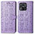 Leather Case Stands Fashionable Pattern Flip Cover Holder S03D for Xiaomi Redmi 10C 4G Purple