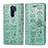 Leather Case Stands Fashionable Pattern Flip Cover Holder S03D for Xiaomi Redmi 9 Prime India Green