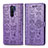 Leather Case Stands Fashionable Pattern Flip Cover Holder S03D for Xiaomi Redmi 9 Prime India Purple