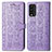 Leather Case Stands Fashionable Pattern Flip Cover Holder S03D for Xiaomi Redmi 9T 4G Purple