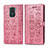 Leather Case Stands Fashionable Pattern Flip Cover Holder S03D for Xiaomi Redmi Note 9 Pink