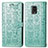 Leather Case Stands Fashionable Pattern Flip Cover Holder S03D for Xiaomi Redmi Note 9 Pro Green