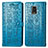 Leather Case Stands Fashionable Pattern Flip Cover Holder S03D for Xiaomi Redmi Note 9 Pro Max Blue