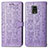 Leather Case Stands Fashionable Pattern Flip Cover Holder S03D for Xiaomi Redmi Note 9 Pro Max Purple