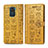 Leather Case Stands Fashionable Pattern Flip Cover Holder S03D for Xiaomi Redmi Note 9 Yellow