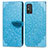 Leather Case Stands Fashionable Pattern Flip Cover Holder S04D for Huawei Honor X10 Max 5G Blue