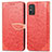 Leather Case Stands Fashionable Pattern Flip Cover Holder S04D for Huawei Honor X10 Max 5G Red