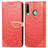 Leather Case Stands Fashionable Pattern Flip Cover Holder S04D for Huawei P40 Lite E Red