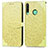 Leather Case Stands Fashionable Pattern Flip Cover Holder S04D for Huawei Y7p Yellow