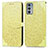 Leather Case Stands Fashionable Pattern Flip Cover Holder S04D for Motorola Moto Edge 20 5G Yellow