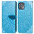 Leather Case Stands Fashionable Pattern Flip Cover Holder S04D for Motorola Moto Edge 20 Lite 5G Blue