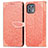 Leather Case Stands Fashionable Pattern Flip Cover Holder S04D for Motorola Moto Edge 20 Lite 5G Orange