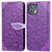 Leather Case Stands Fashionable Pattern Flip Cover Holder S04D for Motorola Moto Edge 20 Lite 5G Purple