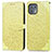 Leather Case Stands Fashionable Pattern Flip Cover Holder S04D for Motorola Moto Edge 20 Lite 5G Yellow