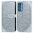 Leather Case Stands Fashionable Pattern Flip Cover Holder S04D for Motorola Moto Edge 20 Pro 5G Gray