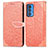 Leather Case Stands Fashionable Pattern Flip Cover Holder S04D for Motorola Moto Edge 20 Pro 5G Orange