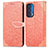 Leather Case Stands Fashionable Pattern Flip Cover Holder S04D for Motorola Moto Edge (2021) 5G Orange