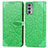 Leather Case Stands Fashionable Pattern Flip Cover Holder S04D for Motorola Moto Edge Lite 5G Green