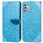 Leather Case Stands Fashionable Pattern Flip Cover Holder S04D for Motorola Moto G Stylus (2021) Blue