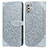Leather Case Stands Fashionable Pattern Flip Cover Holder S04D for Motorola Moto G Stylus (2021) Gray