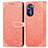 Leather Case Stands Fashionable Pattern Flip Cover Holder S04D for Motorola Moto G Stylus (2022) 4G Orange
