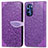 Leather Case Stands Fashionable Pattern Flip Cover Holder S04D for Motorola Moto G Stylus (2022) 4G Purple