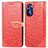 Leather Case Stands Fashionable Pattern Flip Cover Holder S04D for Motorola Moto G Stylus (2022) 4G Red