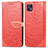 Leather Case Stands Fashionable Pattern Flip Cover Holder S04D for Motorola Moto G50 5G Red