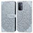 Leather Case Stands Fashionable Pattern Flip Cover Holder S04D for OnePlus Nord N200 5G Gray