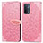 Leather Case Stands Fashionable Pattern Flip Cover Holder S04D for OnePlus Nord N200 5G Rose Gold