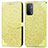 Leather Case Stands Fashionable Pattern Flip Cover Holder S04D for OnePlus Nord N200 5G Yellow