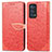 Leather Case Stands Fashionable Pattern Flip Cover Holder S04D for Oppo Reno6 Pro+ Plus 5G Red