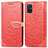 Leather Case Stands Fashionable Pattern Flip Cover Holder S04D for Samsung Galaxy A71 5G Red