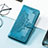 Leather Case Stands Fashionable Pattern Flip Cover Holder S04D for Samsung Galaxy M13 5G Blue