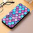 Leather Case Stands Fashionable Pattern Flip Cover Holder S04D for Samsung Galaxy S21 Ultra 5G Purple