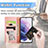 Leather Case Stands Fashionable Pattern Flip Cover Holder S04D for Samsung Galaxy S22 5G