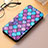 Leather Case Stands Fashionable Pattern Flip Cover Holder S04D for Samsung Galaxy S22 Ultra 5G Purple